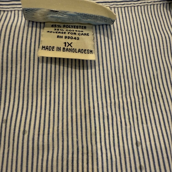 Las Olas 1X Striped Blue Shirt with Embroidered Birds - Picture 7 of 7